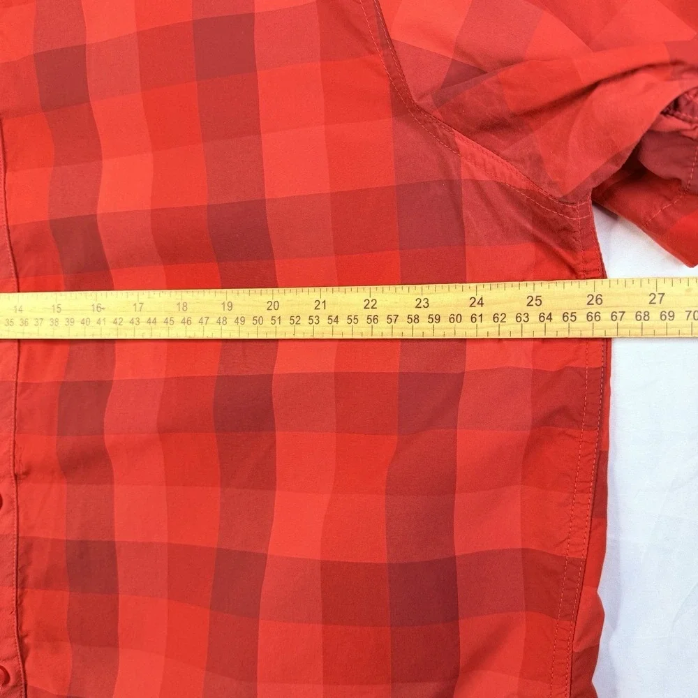The North Face Mens Plaid Short‎ Sleeve Button Down Monanock Shirt Red XXL